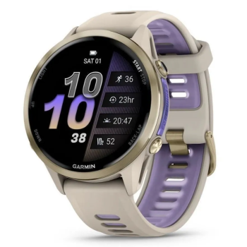 Garmin Forerunner 970 Soft Gold Titanium French Gray / Translucent Indigo
